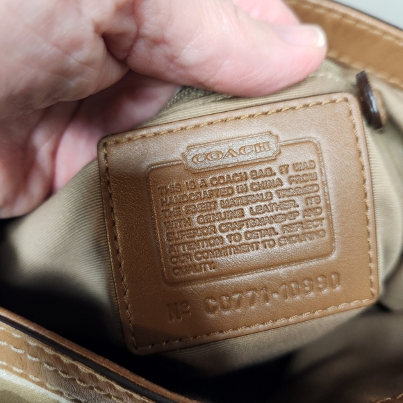 coach chelsea tan signature c braided shoulder bag c0771- 10990 - Picture 7 of 12